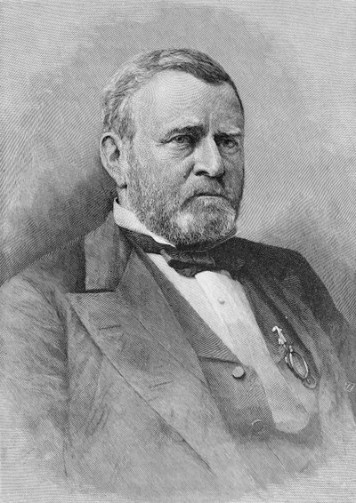 General Ulysses Simpson Grant, engraved from a photograph, illustration from 